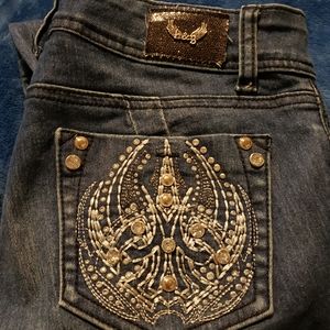H&G detailed bling pocket skinny jeans